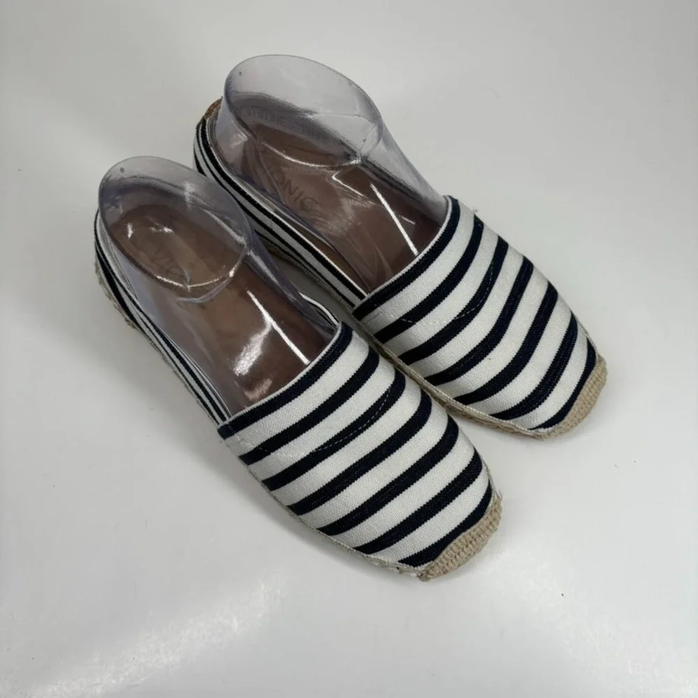 Vionic Valeri Women's US 7 Striped Casual Flats Slip-On Espadrille Comfort Shoes